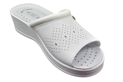 SANITAL Art 1374 Ciabatta Anatomica Donna In Pelle Blu, Made In Italy, Suola Gomma E Fascia Regolabile Velcro - 3
